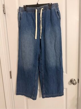 GAP Women's Medium Blue Wide Leg Drawstring Jeans